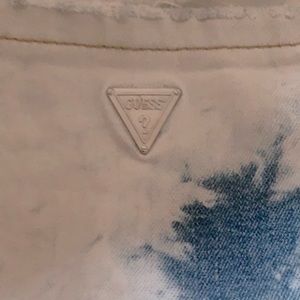 Guess light blue and white tie dye style jeans